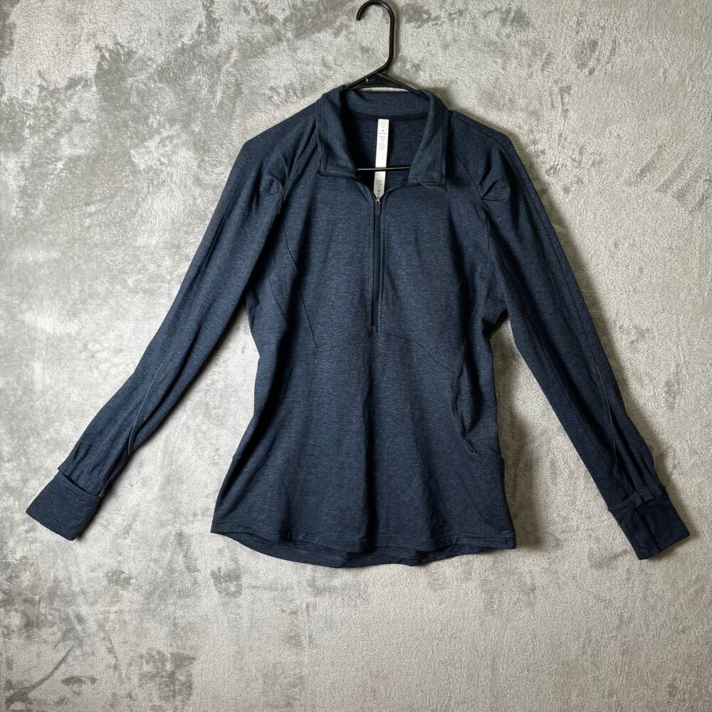 lululemon athletica Navy Half-Zip Long Sleeve Top